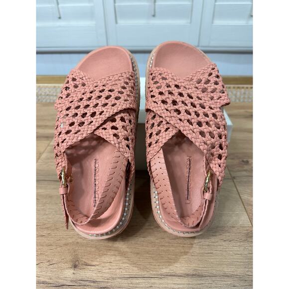 Ulla Johnson Gili Woven Leather Flatform Sandals Sundew Size 9/9.5 US 40 EU NIB - Picture 12 of 16
